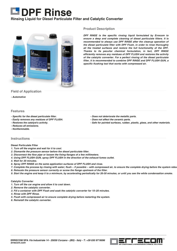 ERRECOM - DPF Cleaner Rinse