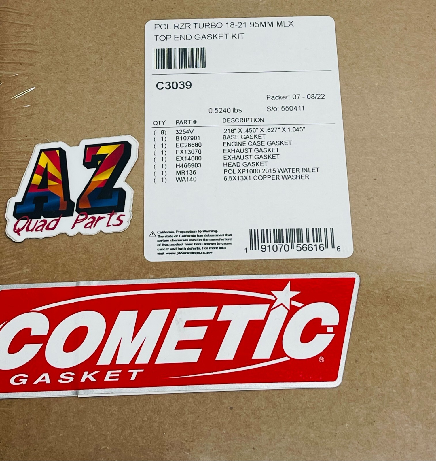 Polaris RZR XP XPT TURBO Standard Bore Cometic Top End 4 Head Layer Gasket Seals