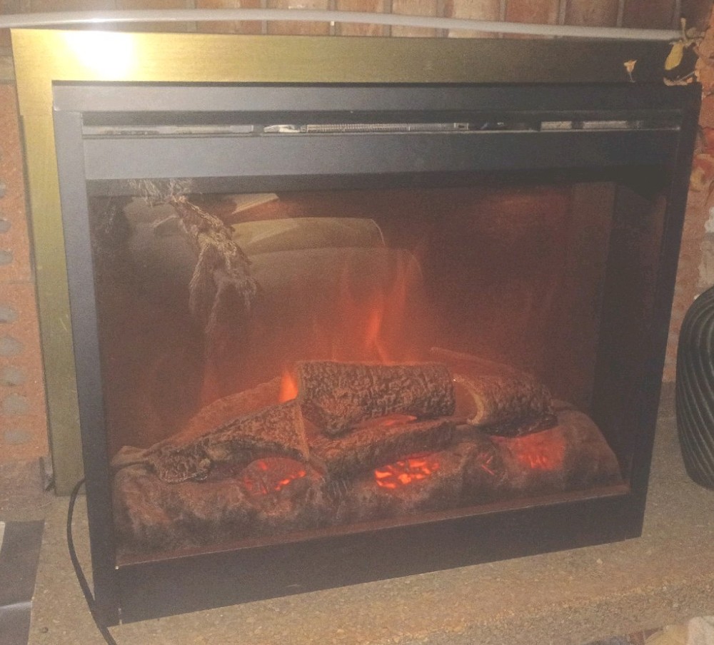 Electric Fireplace Insert Heater Log Flame Effect 34" 1500W- Adj Temp & Flame