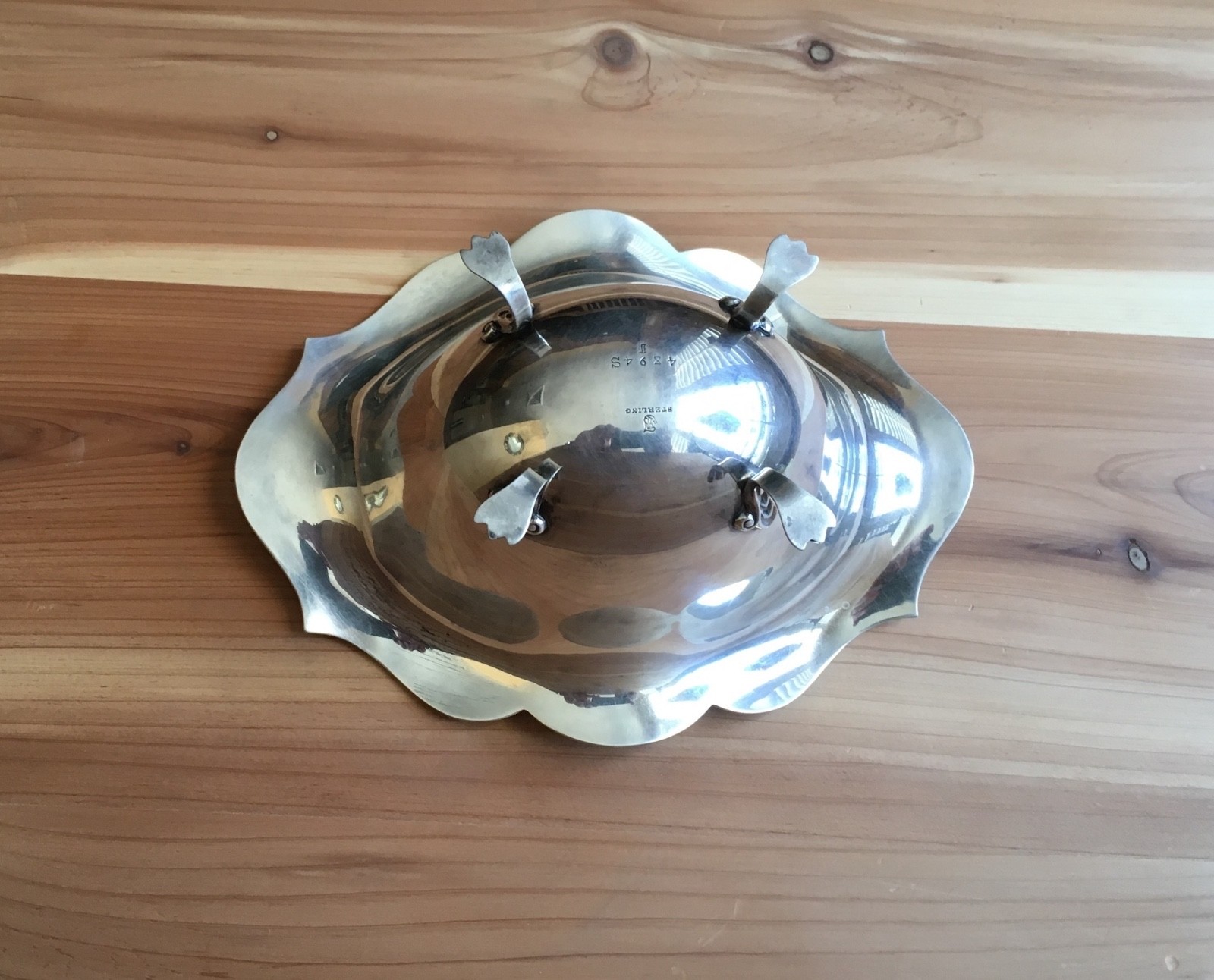 Antique / Vintage "Claw Footed" Sterling Silver Bowl Nut Dish, ASW=5.18 OUNCES