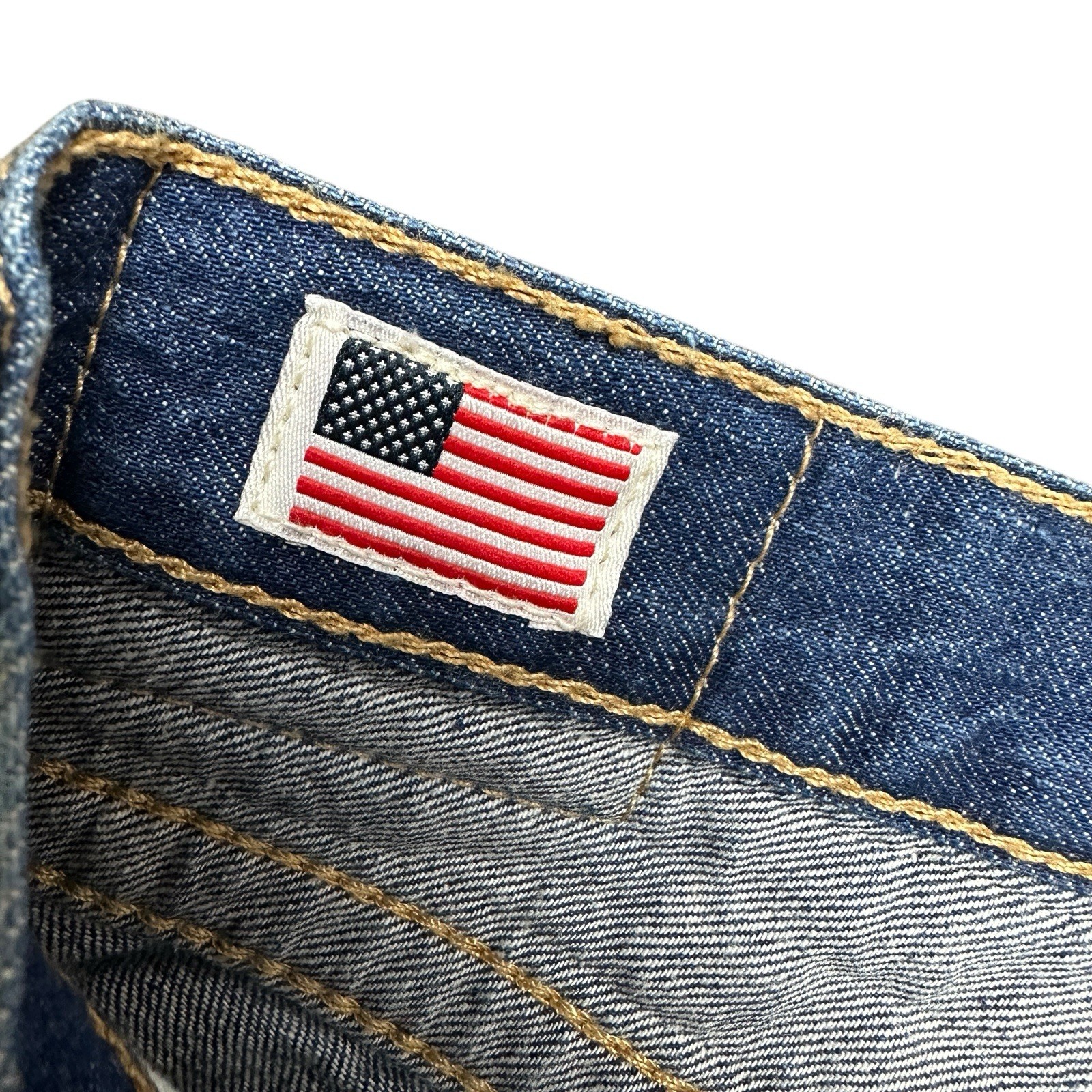 VTG True Religion Size 25 Brianna Baja Boyfriend Button-Fly Serape Patched Jeans