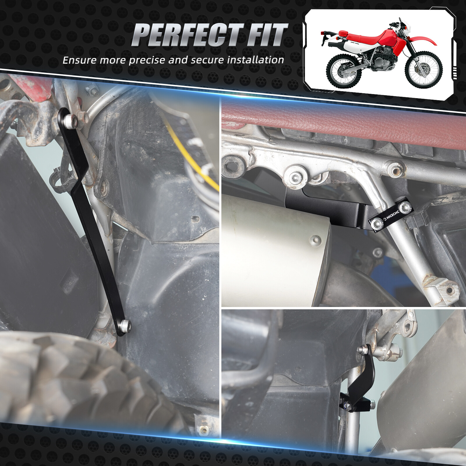 NiceCNC Fairings Body Kit Foot Peg Chain Cover For Honda XR650L 1993-2024 Black