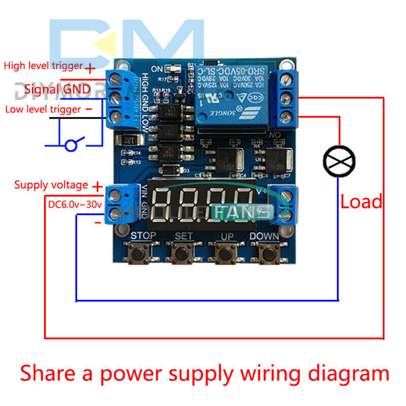 6-30V 1-Channel Relay Module Durable Trigger Delay Cycle Timer Circuit Switch