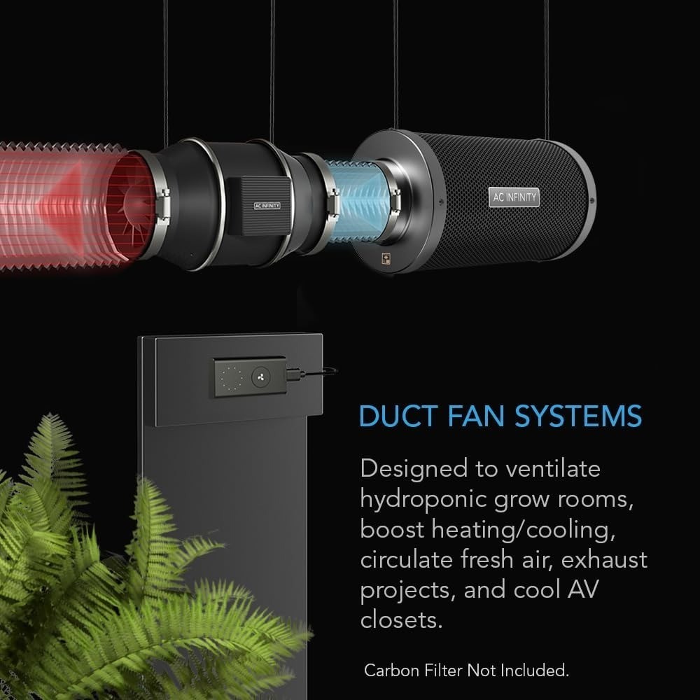 CLOUDLINE S8 PRO, Quiet 8” Inline Duct Fan with 10-Speed Controller, EC-Motor