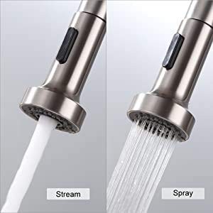 HOMELODY Pull Down Faucet Replacement, 2 Functions Sprayer Brushed Nickel