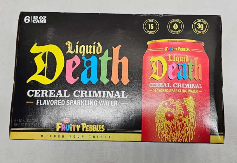 Fruity Pebbles Liquid Death Cereal Criminal Sparkling Water 12 Oz Cans