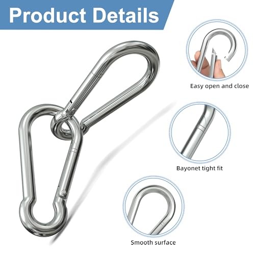 Spring Snap Hook Carabiners M8 (3Inch)-120Pcs