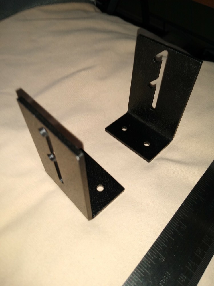 Radio mounting bracket, L-bracket, surface mount, aluminum, Left and Right pair