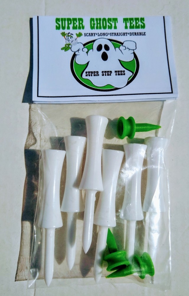 Plastic step down golf tees super ghost tees 2 pack length 2.75" step is 1 5/8