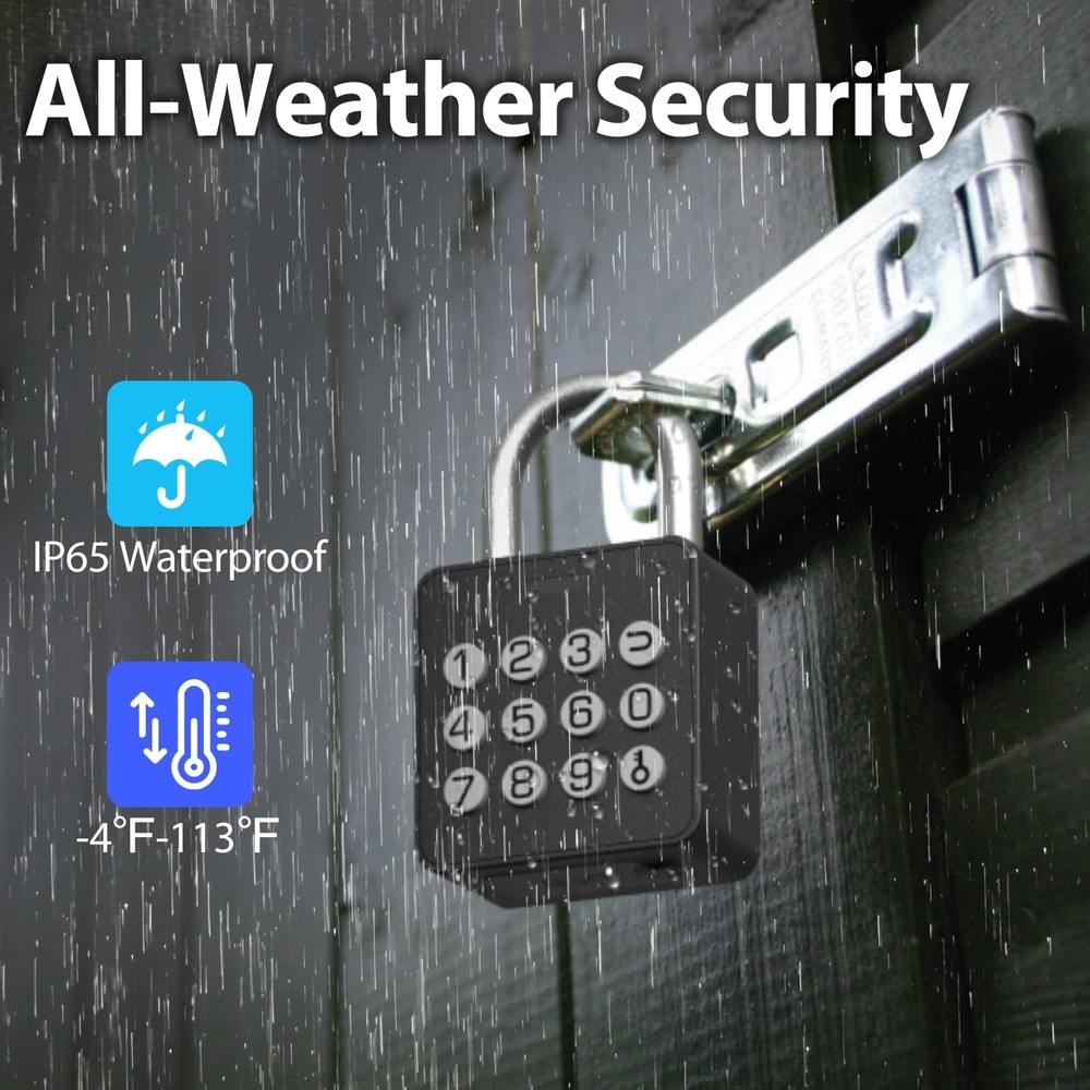 Fingerprint Padlock with , Combination Lock for Locker with Bluetooth APP Acc...