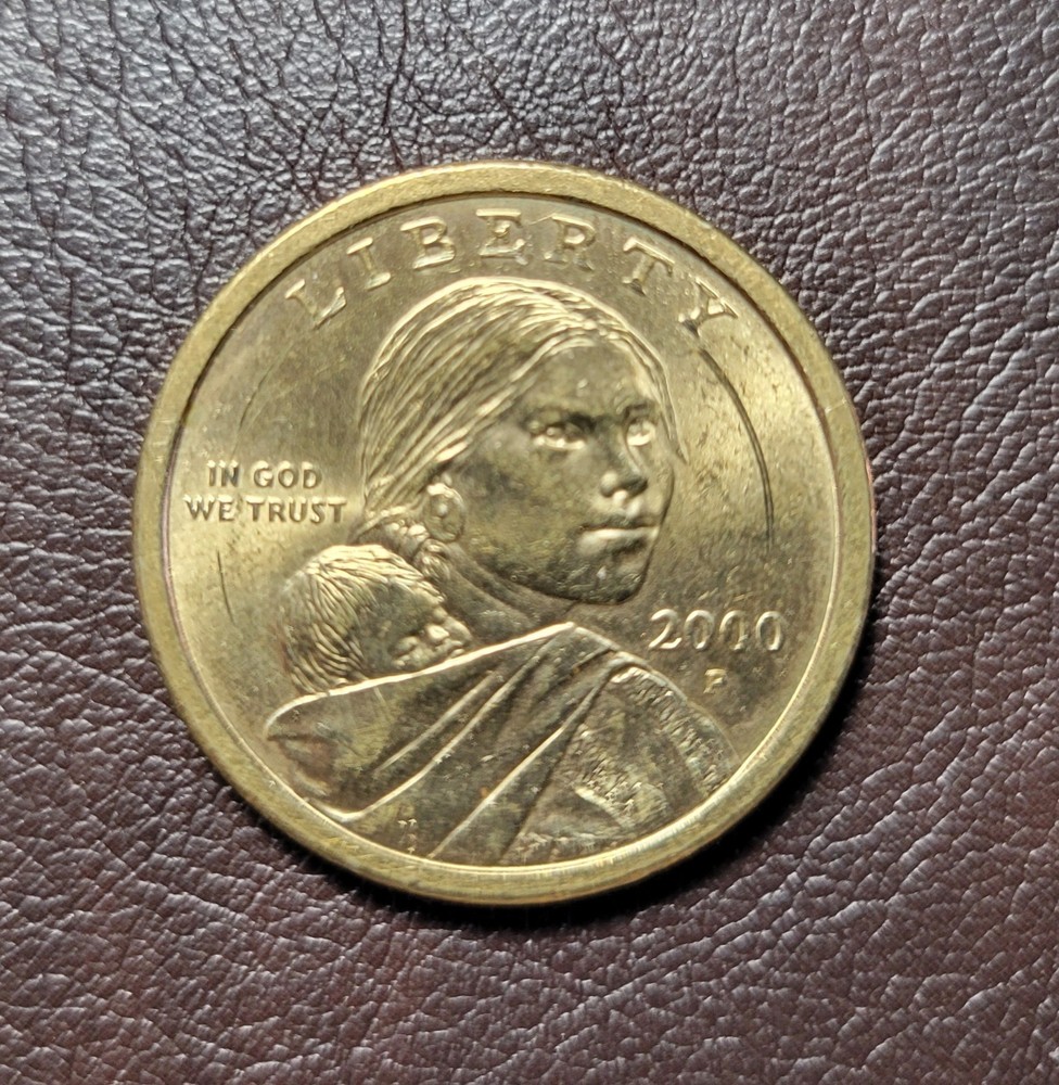 2000 P Sacagawea Liberty Dollar Rare Strike/Roller Error
