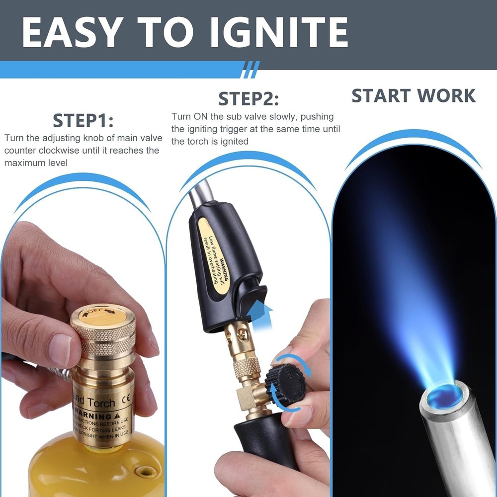 Propane Torch Kit - 3600℉ Heat, MAPP Gas, Trigger Start