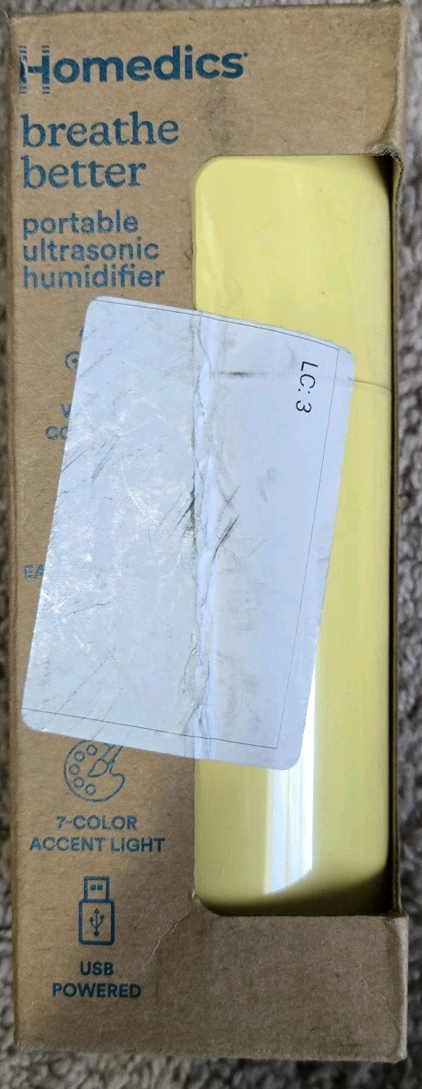 Homedics Portable USB Ultrasonic Humidifier Travel Size -Choose Your Color- New