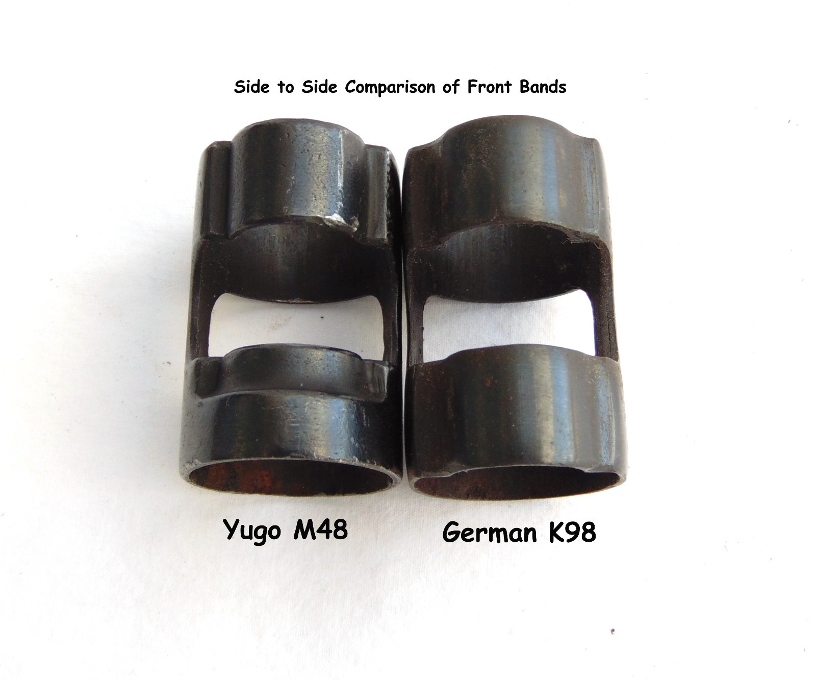 WW2 German K98 Rifle Front Barrel Band H Style, Milled, Mauser K98k. No Serial