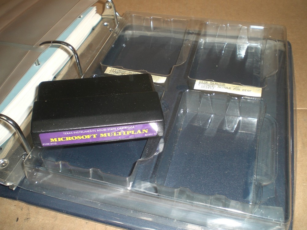 Vintage Texas TI-99/4a Microsoft Multiplan Original Binder Manual and software
