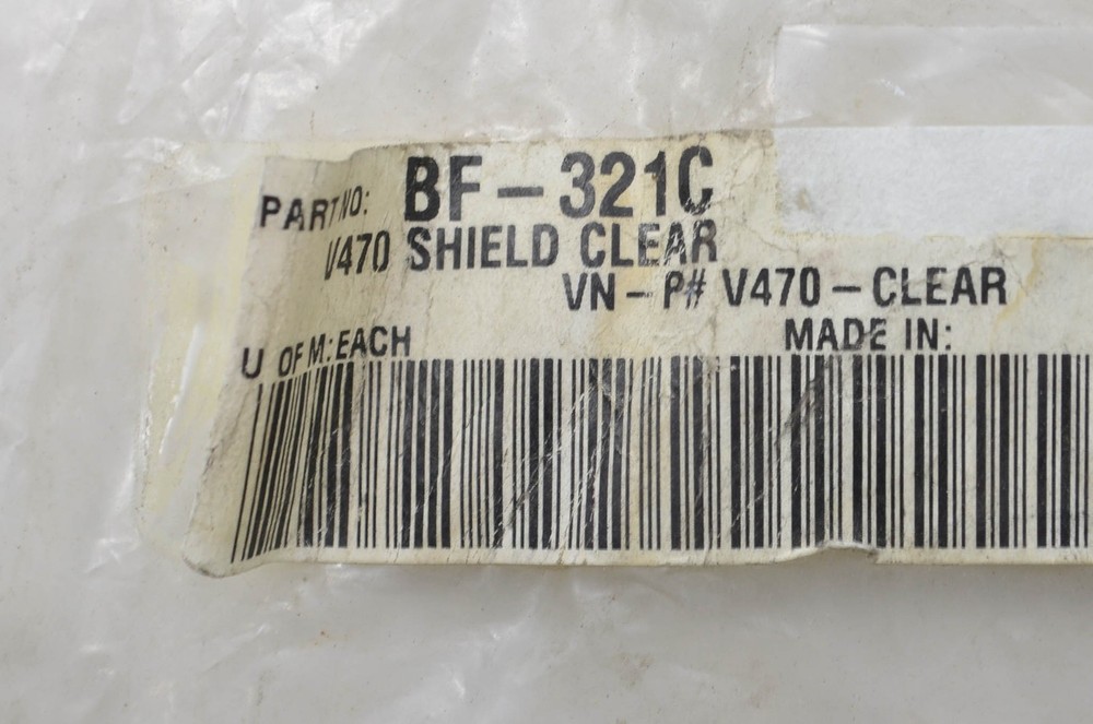 Bleffe BF-321C, RV04700TR V470 Clear Face Shield NOS