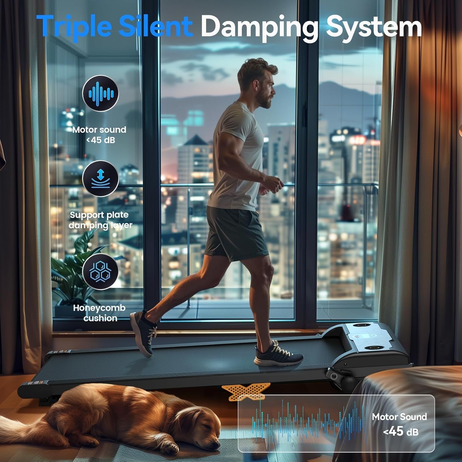 Walking Pad with Incline 2.5HP: 3-in-1 Under Desk Treadmill for Home Office