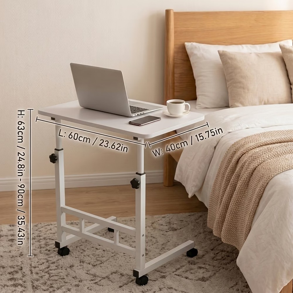 Mobile Computer Desk with Universal Wheels Crafting Workstation, for Home Office