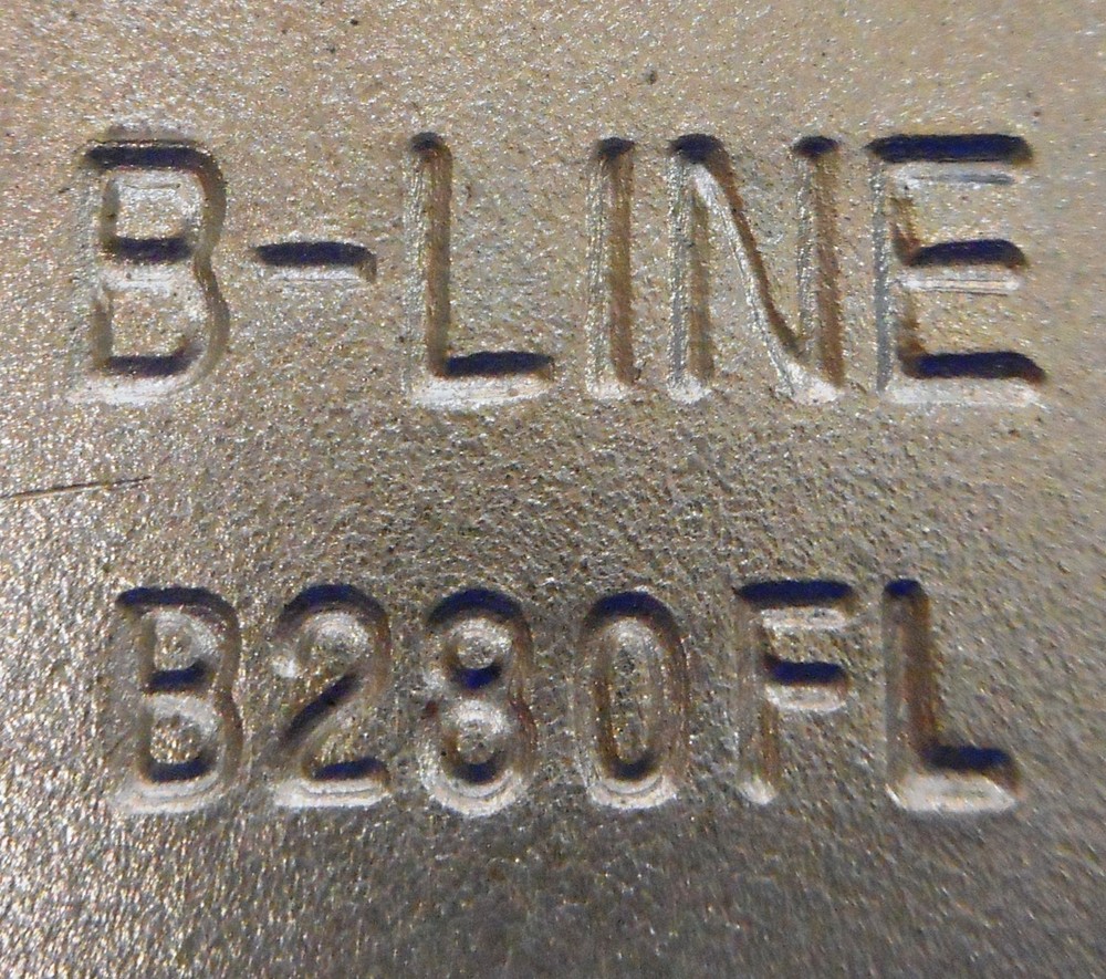 COOPER B-LINE B280FL, POST BASE, ZINC PLATED, 3-1/2" POST HEIGHT