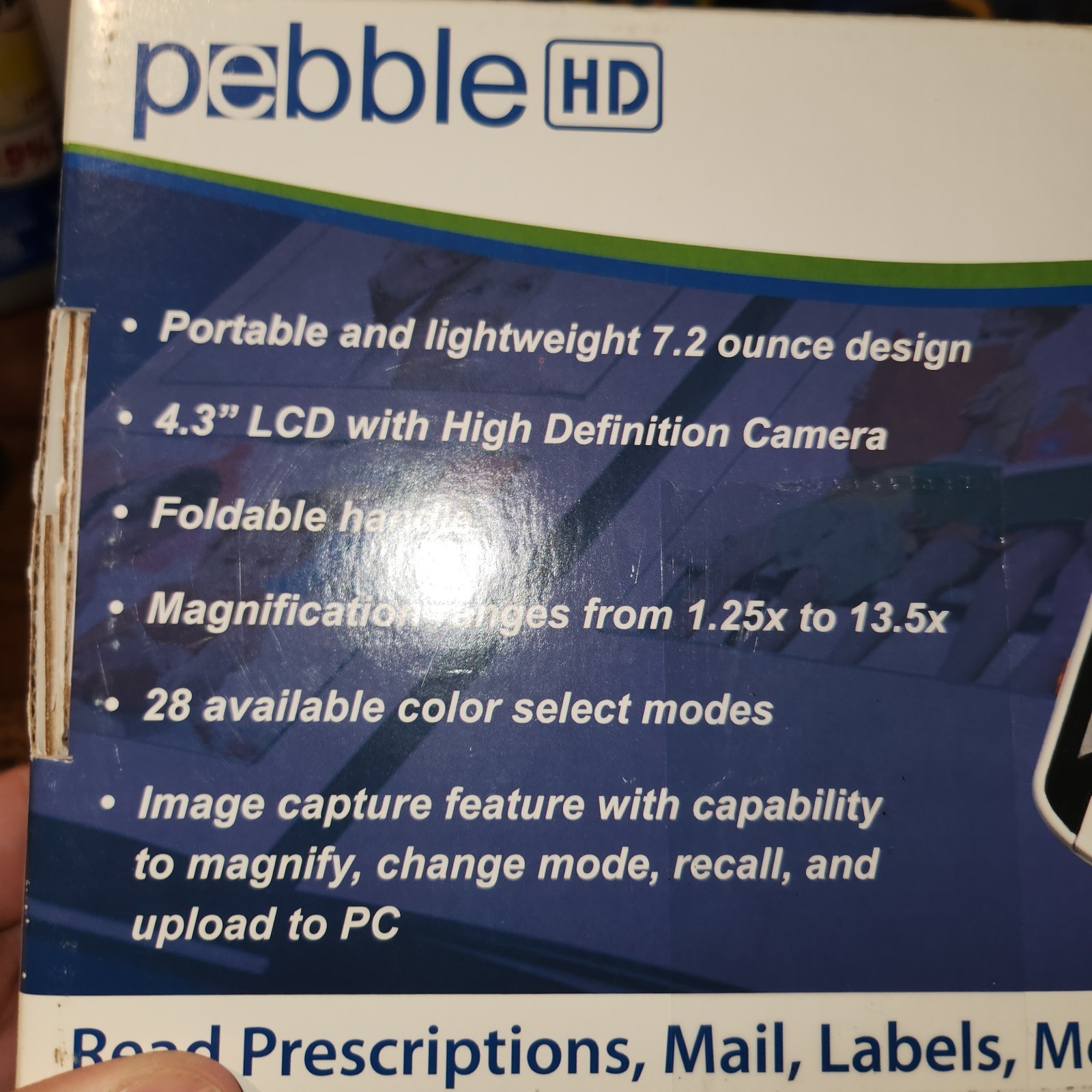 Enhanced Vision Pebble HD Portable Magnifier 4.3" Color Screen 13X Magnification