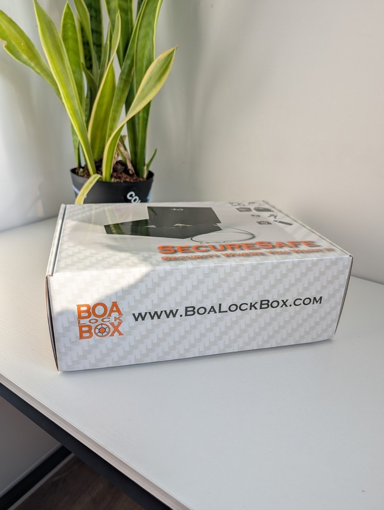 Small Portable Safe Box w/ Combination Lock & Steel Security Cable.
