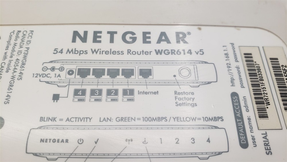 ⭐️⭐️⭐️⭐️⭐️ Netgear WGR614 v5 54Mbps Wireless Router