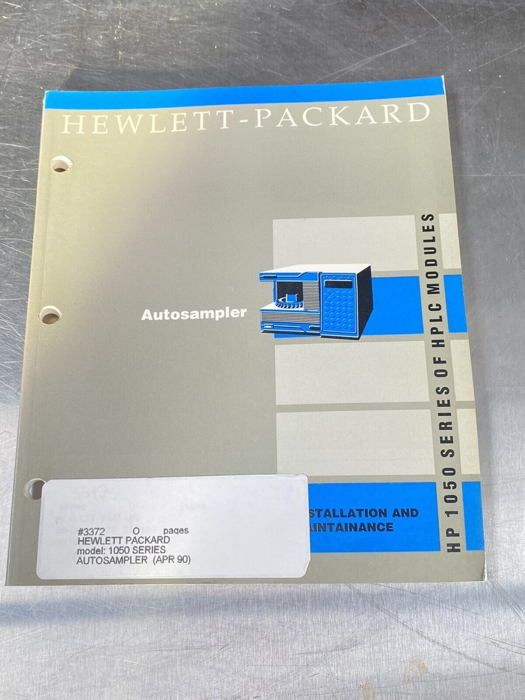Hewlett Packard HP 1050 Series Autosampler HPLC - Users Guide /Instructions Book