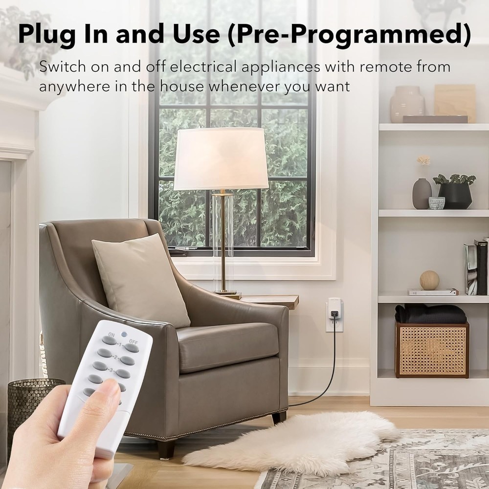 Mini Wireless Remote Control Outlet Switch Power Plug in for Household Applia...