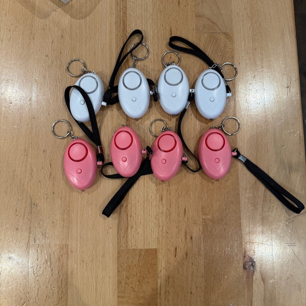 Personal Safety Alarm Keychain Loud Emergency Panic Button LED Light bundle (8)