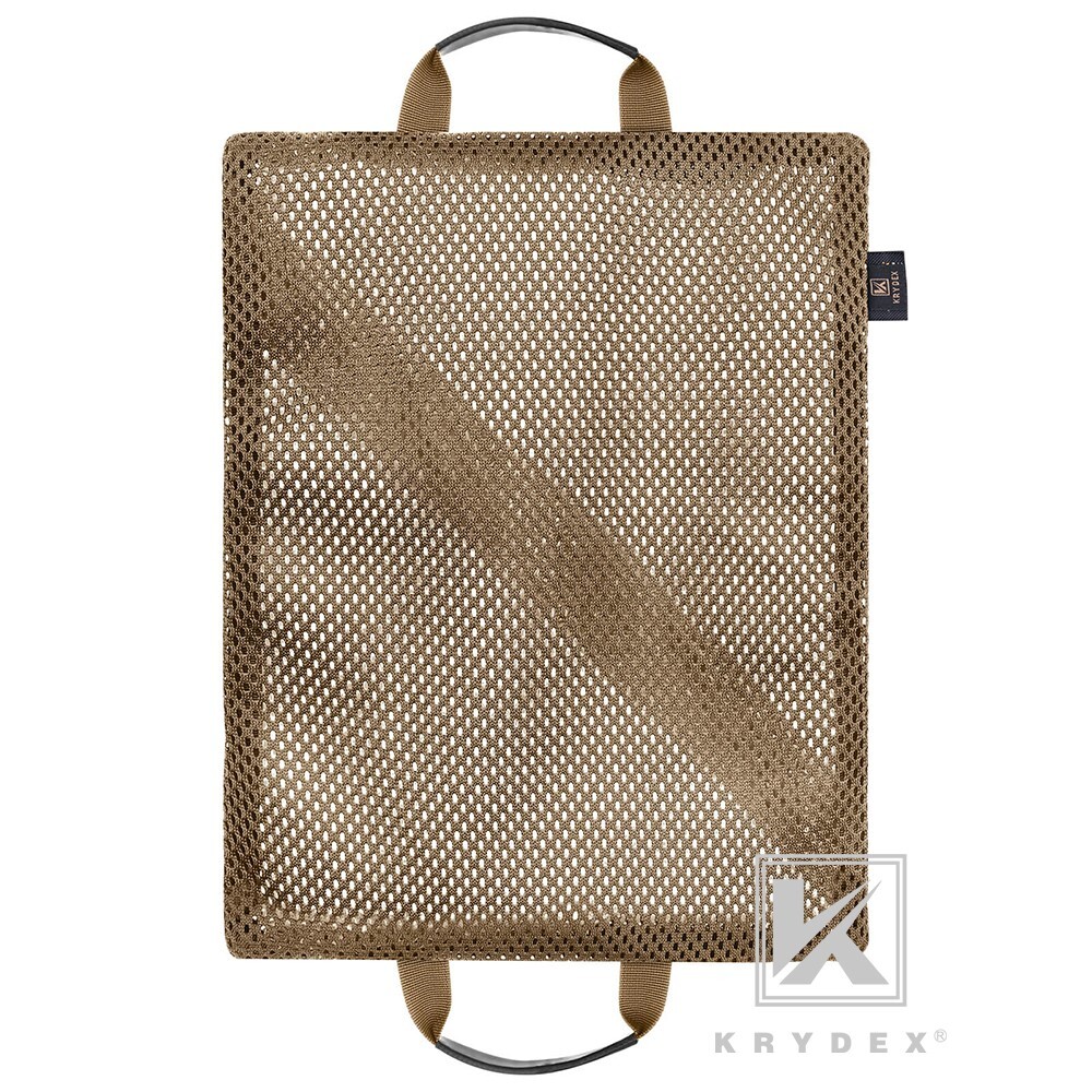 KRYDEX 2pcs Tactical Mesh Pouch Set Modular Storage Organizer Pockets Coyote