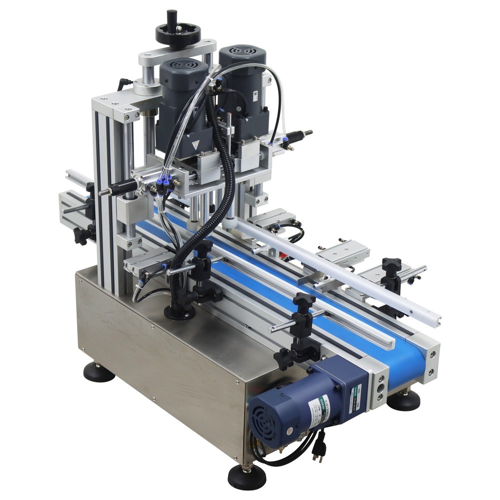 Auto Bottle Capping Machine with Desktop Conveyor Suit Height 1.97-7.48'' 110V