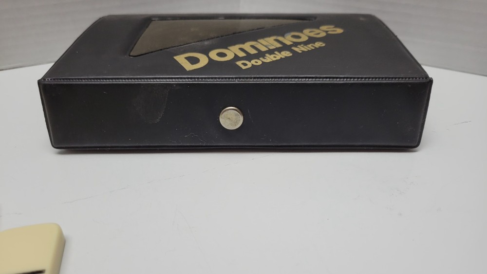 Set Double Nine Dominos Plastic Case Complete Vintage