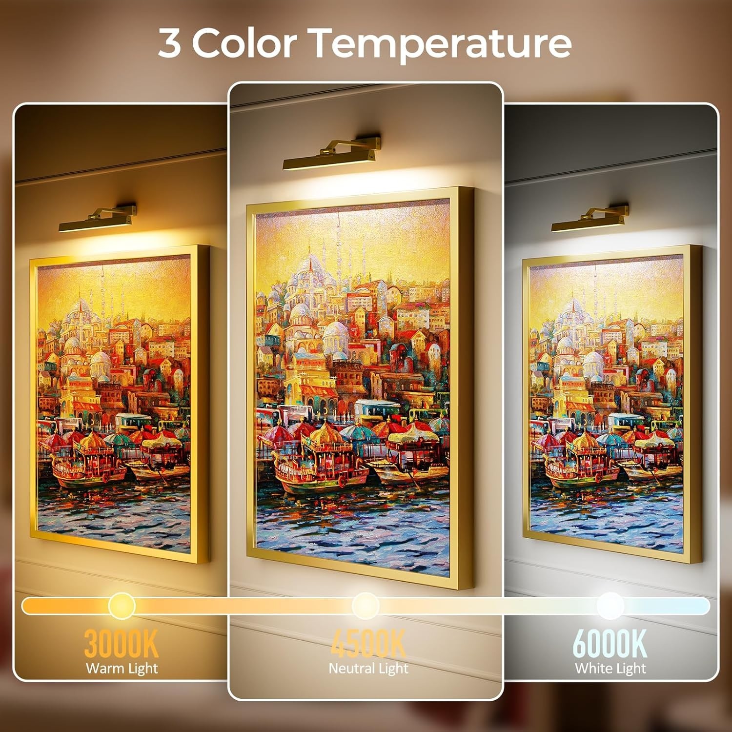 LRLITE Battery Operated Picture Light Gallery Light for Paintings CCT Dimmable