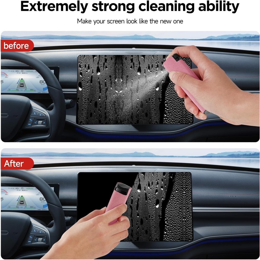 Lipstick-Sized Pink Screen Cleaner with Transparent Shell - Easy Carry Solution
