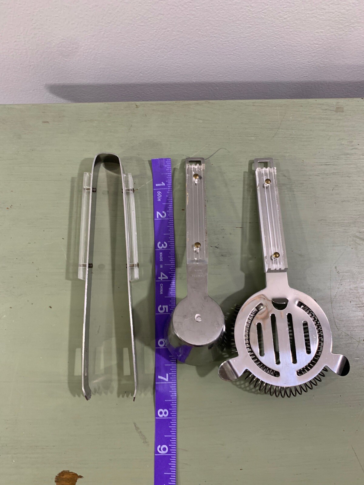 Vintage Bar Set Mid Century Modern Lucite