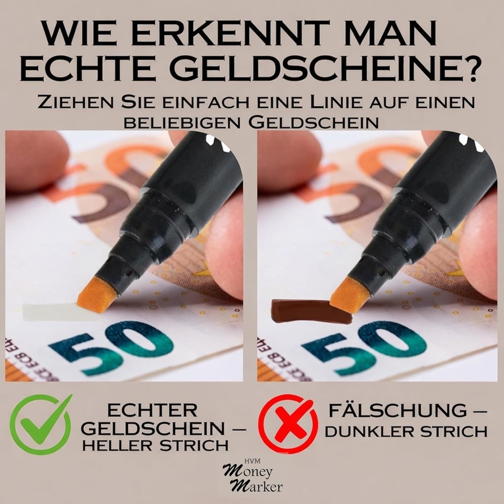 12 Black Counterfeit Money Detector Pens with Chisel Tip