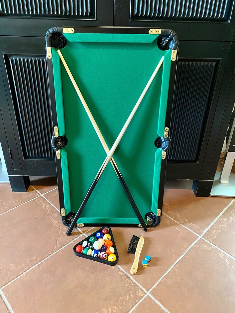 Tabletop Pool Table / Billiards Set, Kid's Games Mini Pool Table Full Set