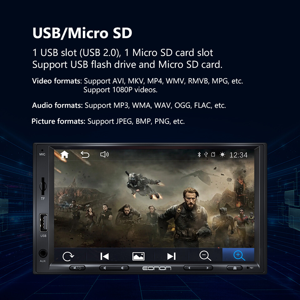 Eonon Double Din 7" inch QLED Android Auto CarPlay Car Radio Stereo GPS Navi DSP
