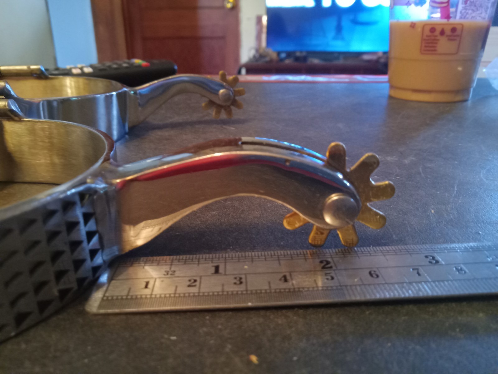 New Western chrome spurs brass rowels rasp