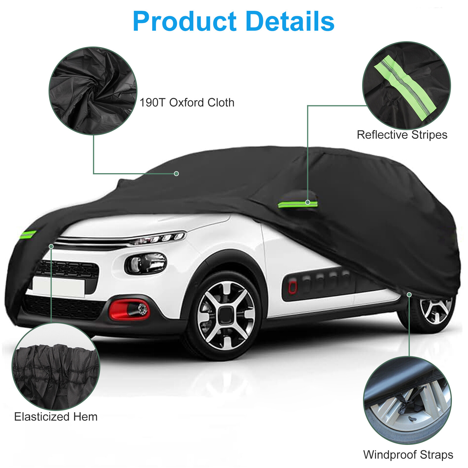 Universal Large SUV Car Cover Outdoor Waterproof Dust Sun All Weather Protection