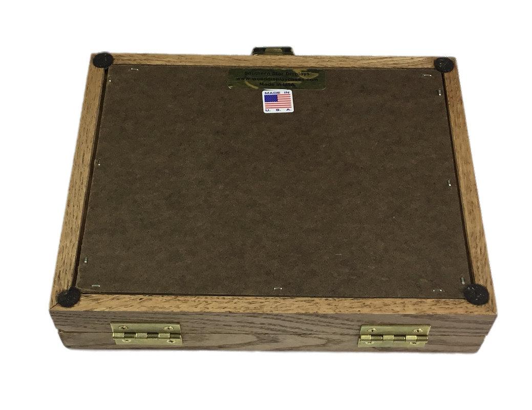 Oak Wood Display Case 7 1/2 x 9 1/2 x 2 for Arrowheads Knives Coins & More