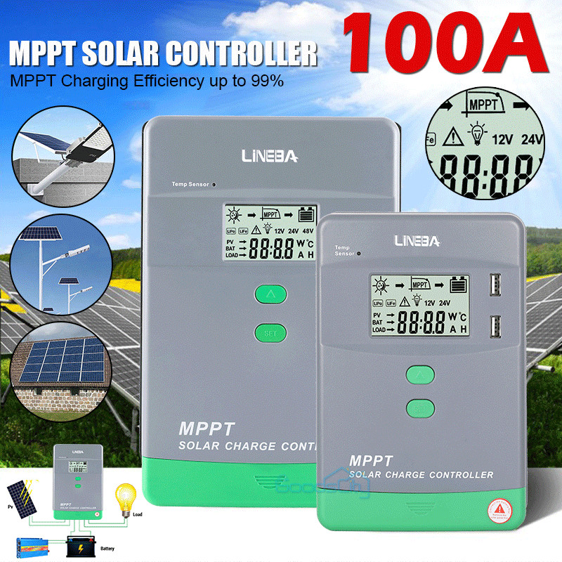 5200W 100A MPPT Solar Charge Controller 12V/24V/36V/48V 99% High Efficiency