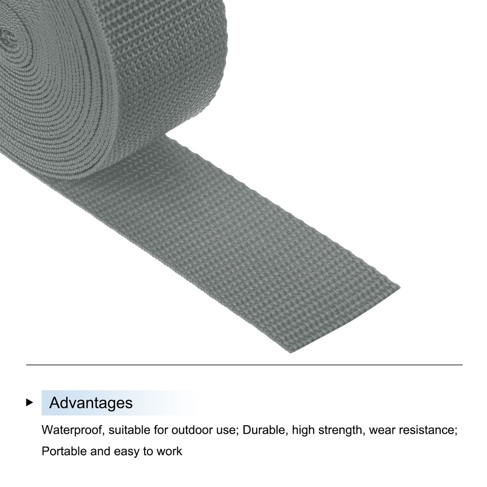 Lightweight Polypropylene Webbing Strap 3.8cm 5 Yard Grey