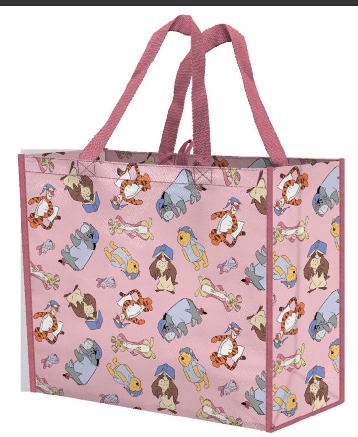 Disney’s Winnie The Pooh Pajama Characters Reusable Tote Bag, Large, NEW