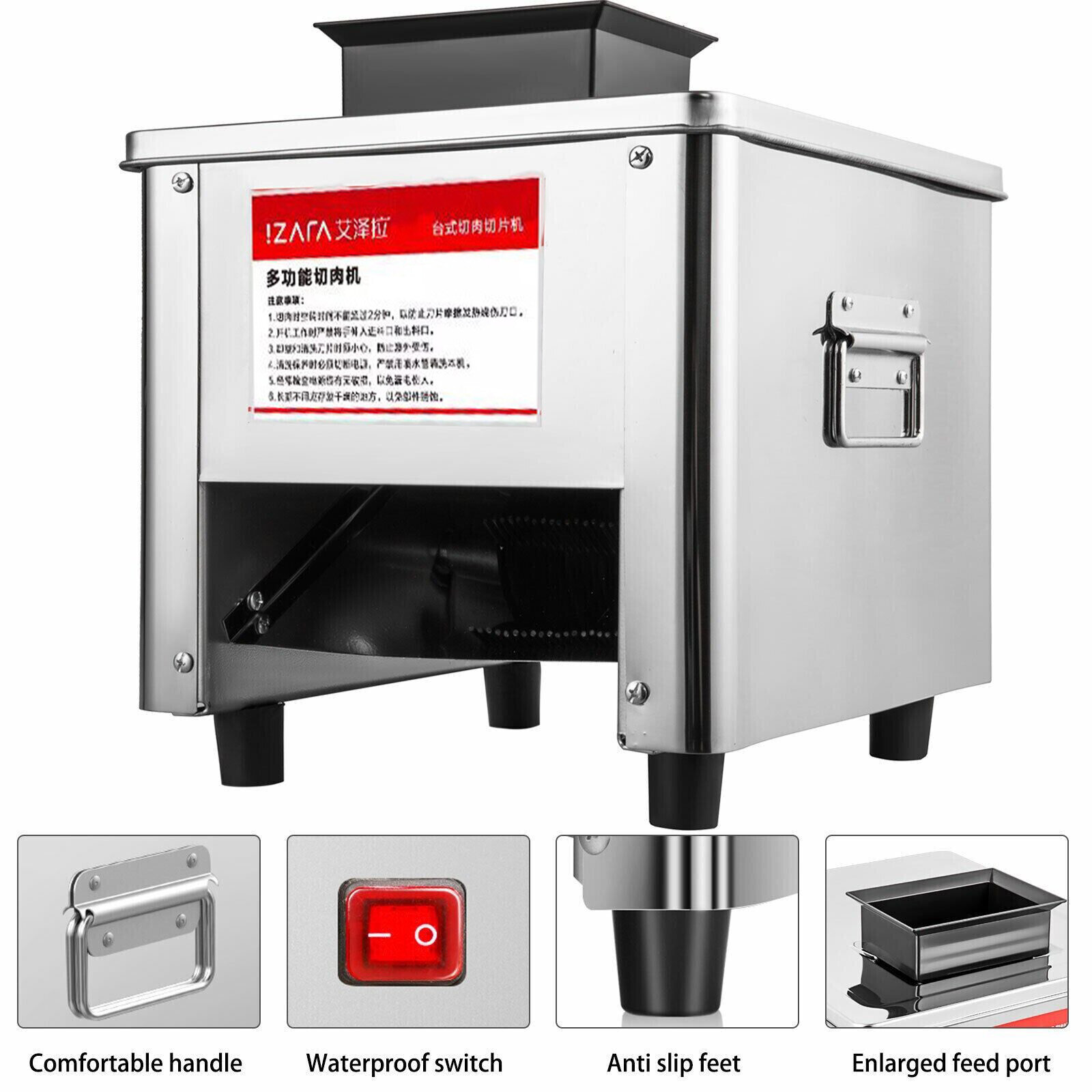 Commercial Meat Cutting Machine Stainless Steel Electric Meat Slicer Cutter 850w