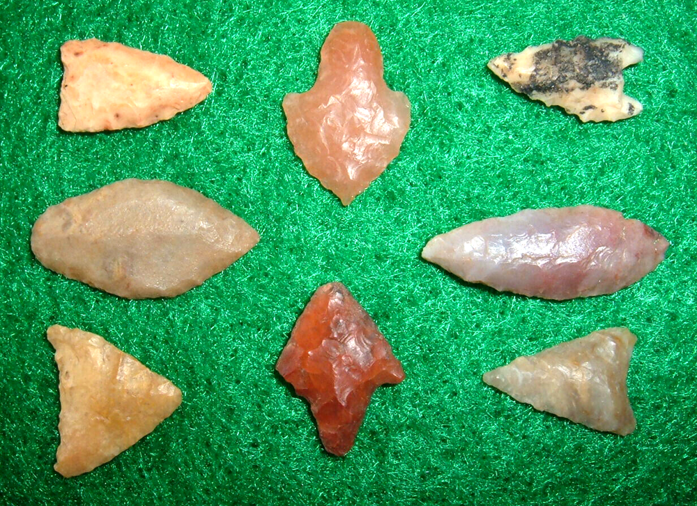 (8) Choice Miniature Assorted Neolithic Points W/CASE, Ancient African Artifacts