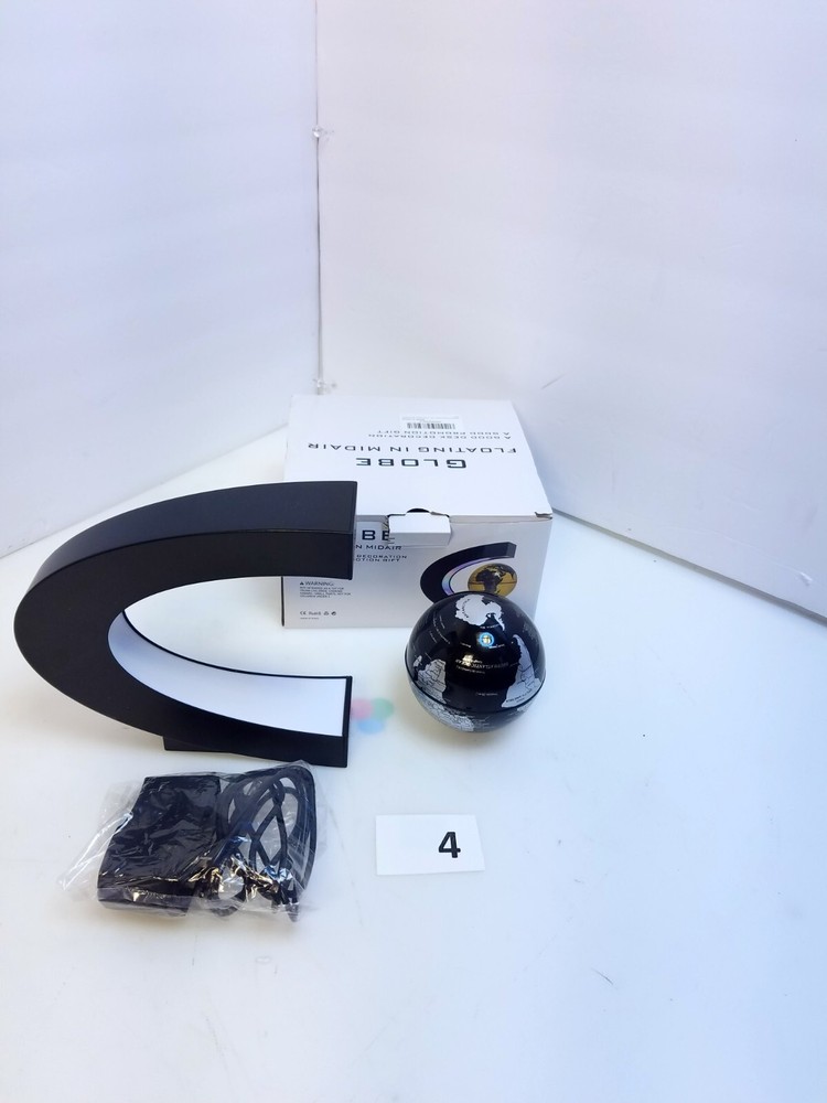 Globe Floating In Midair Black Globe Silver Map Light