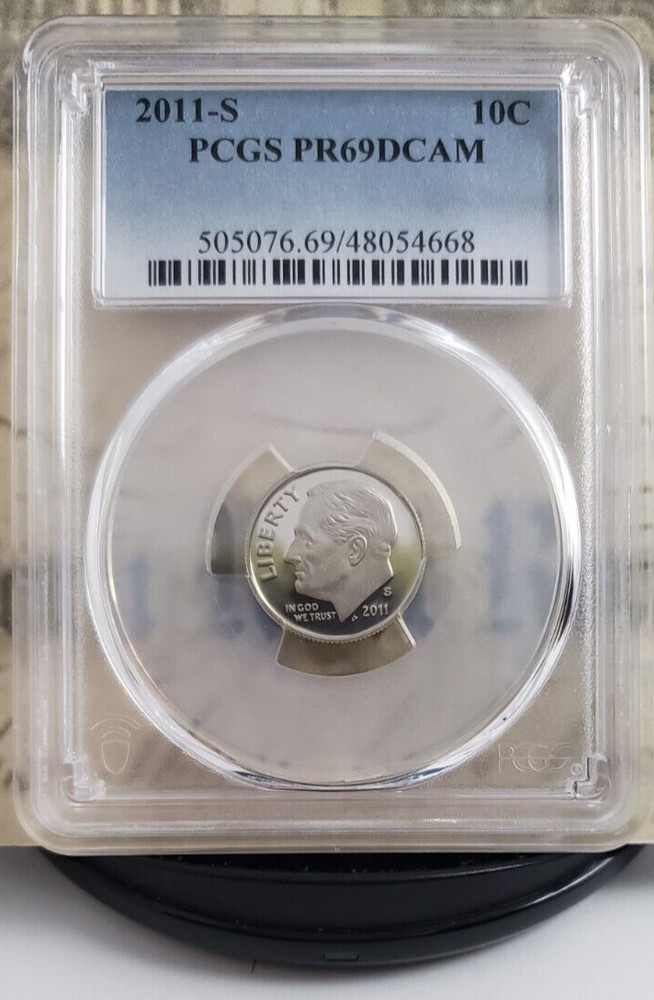 2011-S Roosevelt Proof Dime - PCGS PR69DCAM - Nice Reverse Toning! 4668