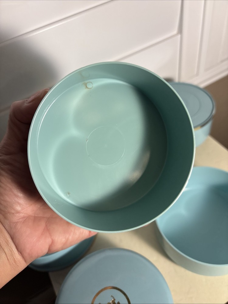5 Five Elizabeth Arden Blue Grass Dusting Powder Empty Container 1934 Plastic