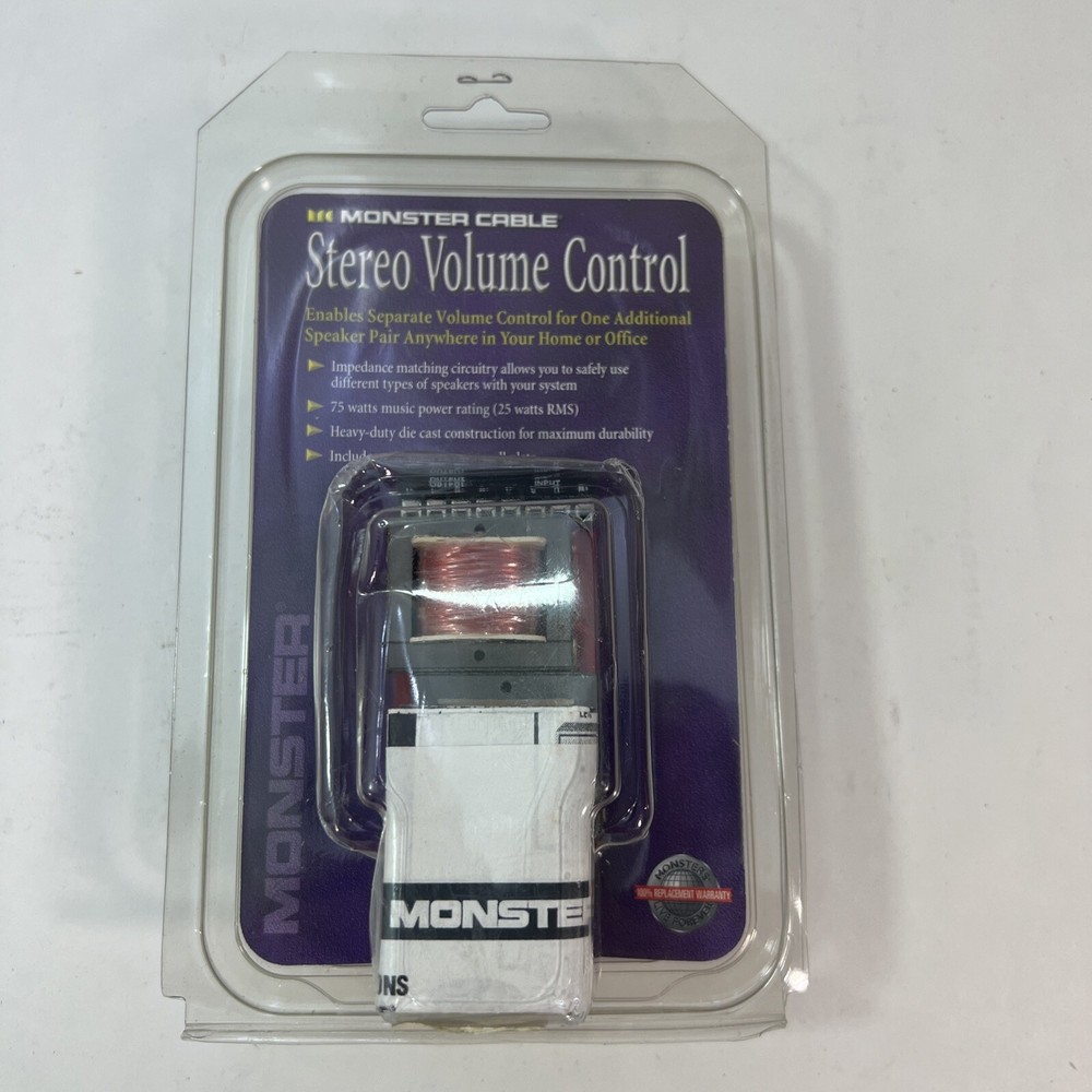 NOS Monster Cable SVC75 Decora, Bone, Stereo Volume Control